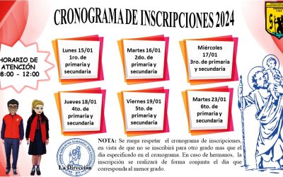 CRONOGRAMA DE INSCRIPCIONES 2024